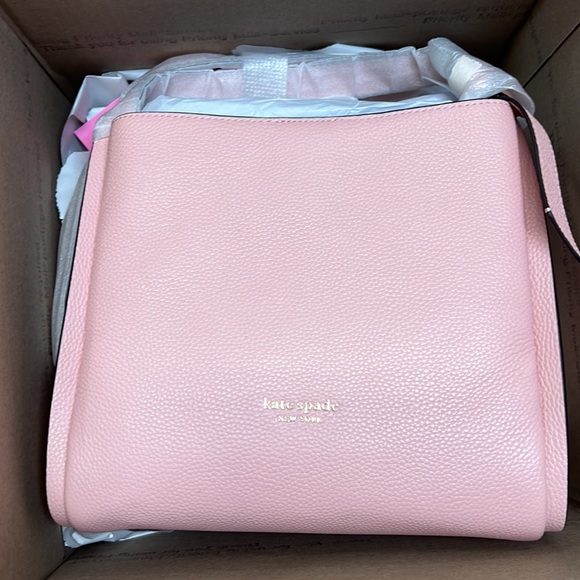 Kate Spade Pebbled Leather Medium Tote Crossbody In Coral Gable- So pretty! - Picture 2 of 10